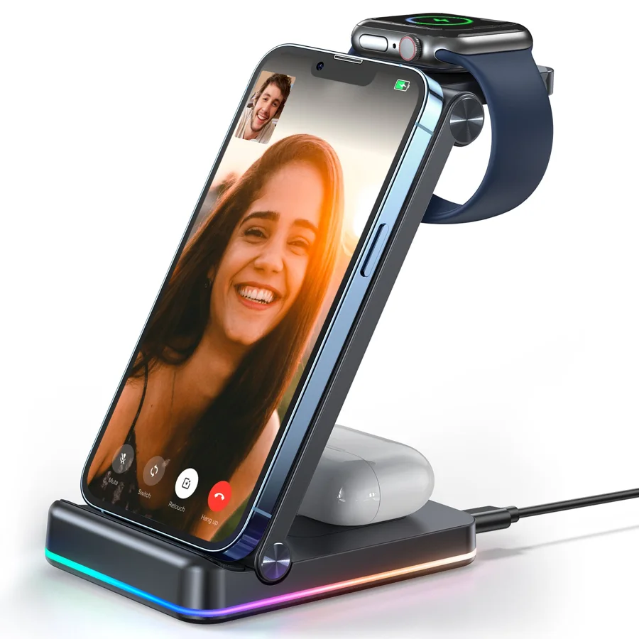 شواحن لاسلكية JOYROOM — JOYROOM JR-A26 3-IN-1 15W Wireless Charging Stand