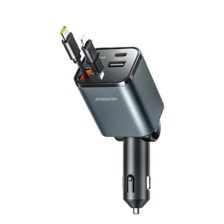 شواحن سيارة JOYROOM — JOYROOM JR-CCL05 30W 4-in-1 Retractable Cable Car Charger