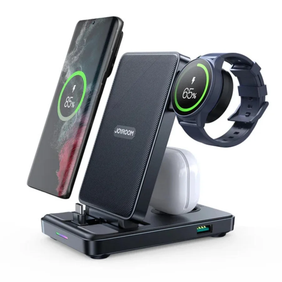 شواحن لاسلكية JOYROOM — JOYROOM JR-WQS01 4 in 1 Magnetic Charging Station Type-C