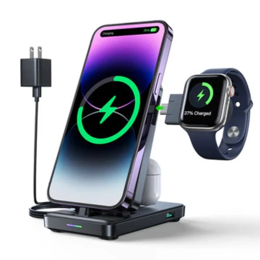 شواحن لاسلكية JOYROOM — JOYROOM JR-WQS02 4 in 1 Magnetic Charging Station Lightning
