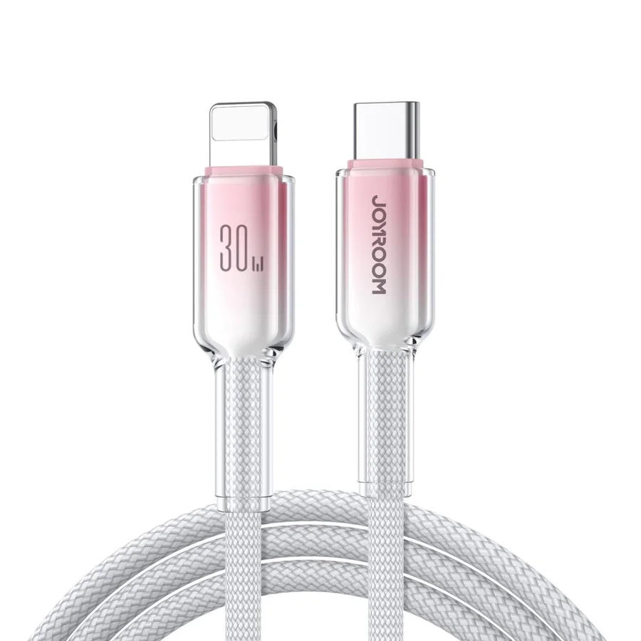 كابلات ومحولات شحن JOYROOM — JOYROOM S-A42 Crystal-Clear Series Type-C to Lightning 30W Fast Charging Cable