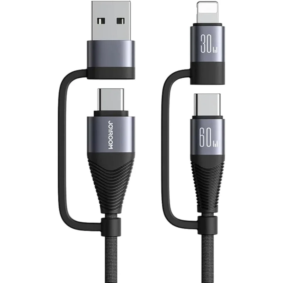 كابلات ومحولات شحن JOYROOM — JOYROOM SA37-2T2 4-in-1 60W Multi-Function Fast Charging Cable