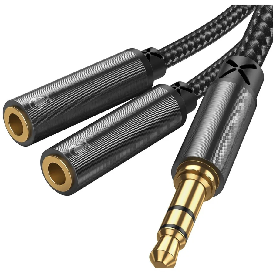 سماعات رأس JOYROOM — JOYROOM SY-A04 Headphone Male to 2-Female Splitter