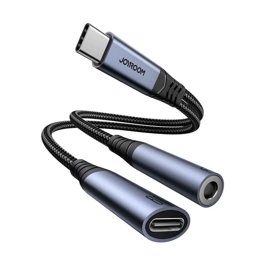 كابلات ومحولات صوت JOYROOM — JOYROOM SY-C02 Type-C To 3.5mm & Type-C