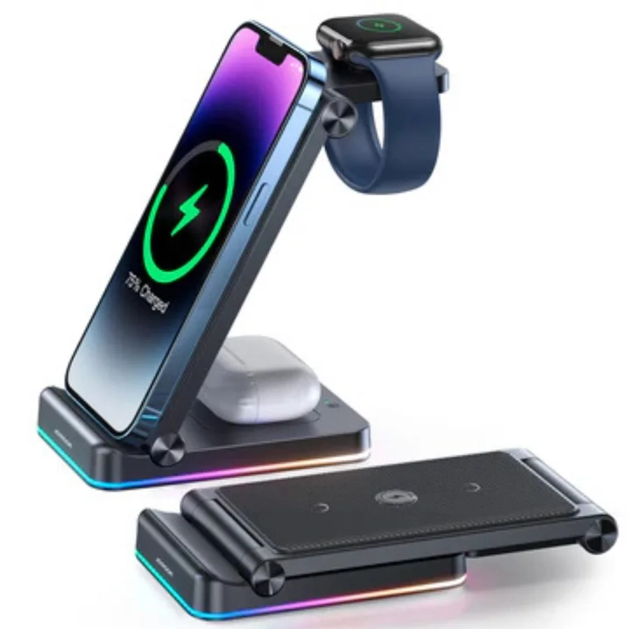 شواحن لاسلكية JOYROOM — JOYROOM WQN01 3-in-1 Magnetic Wireless Charging Station