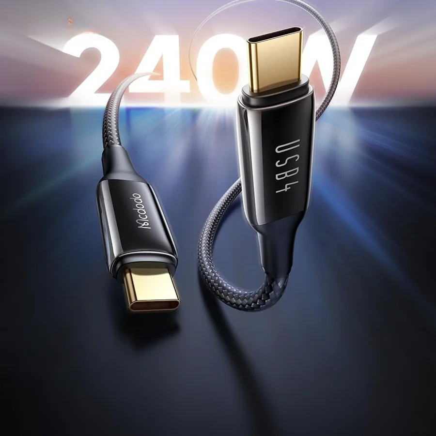 كابلات ومحولات شحن McDodo — MCDODO CA-2990 240W USB4.0 Type-c to Type-c Data Cable 1.2m
