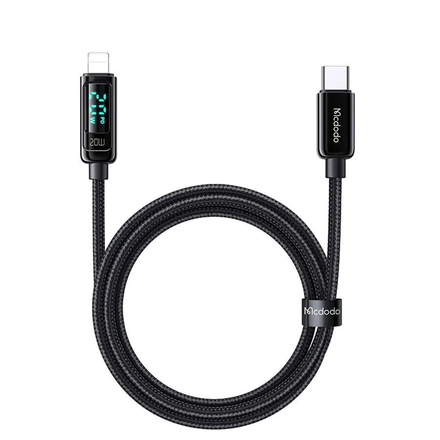 كابلات ومحولات شحن McDodo — MCDODO CA-0050 36W Light-Sensing Smart Cable USB-C to Lighting 1.2m
