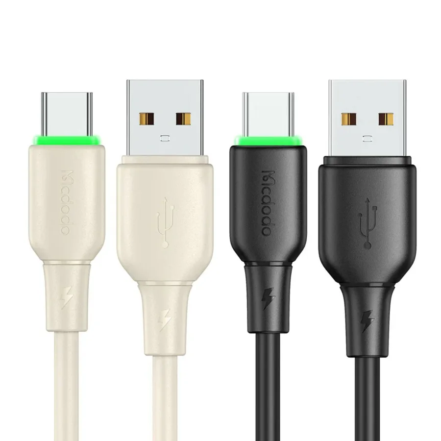 كابلات ومحولات شحن McDodo — MCDODO CA-4750 Type-C 6A Data Cable with LED Light 1.2
