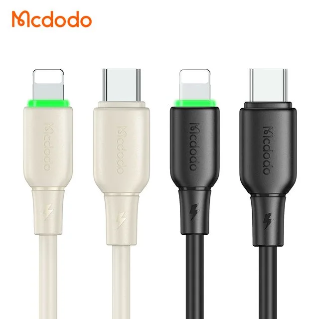 كابلات ومحولات شحن McDodo — MCDODO CA-4760 36W Type-C to Lightning Data Cable with LED Light 1.2m