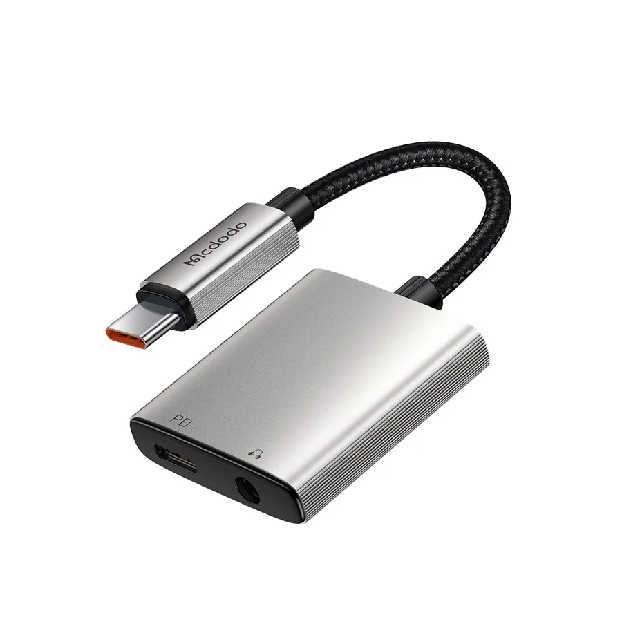 كابلات ومحولات صوت McDodo — MCDODO CA-5050 2 in 1 USB-C to USB-C+3.5mm Audio Adapter