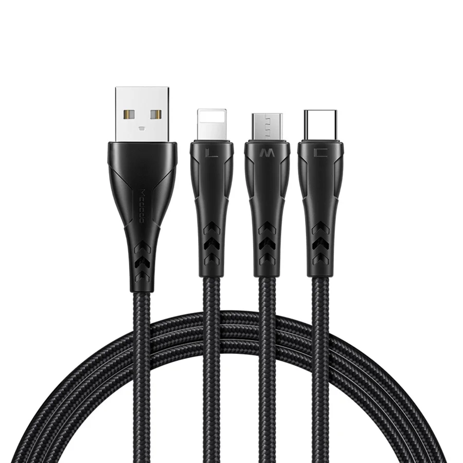 كابلات ومحولات شحن McDodo — MCDODO CA-6960 3 in 1 Data Cable 1.2m