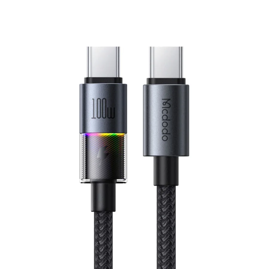 كابلات ومحولات شحن McDodo — MCDODO CA-8200 USB-C to USB-C Cable with 7 Colorful Lights 1.2m
