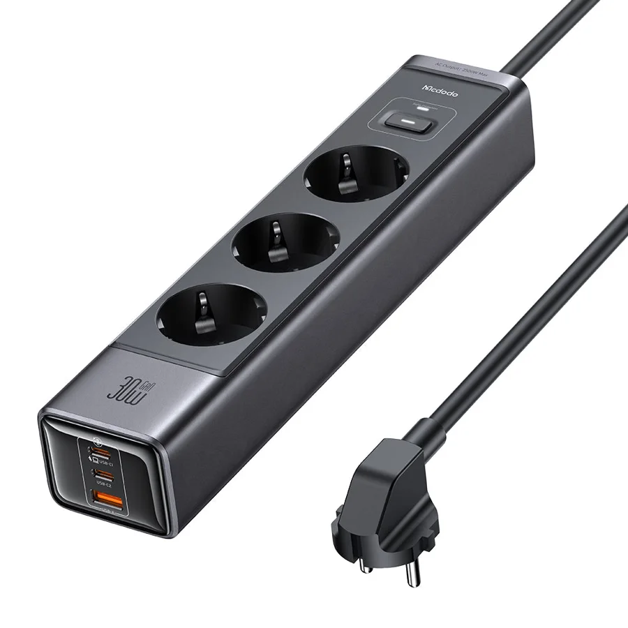 محولات سفر ووصلات كهرباء McDodo — MCDODO CH-0620 30W Gan Power Strip