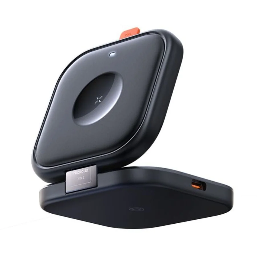 شواحن لاسلكية McDodo — MCDODO CH-2160 True 15W 2 in 1 for iPhone Foldable Magnetic Wireless Charging Station