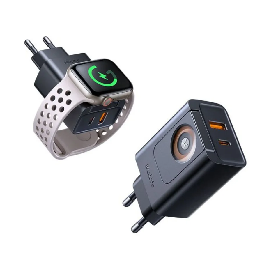 شواحن الساعة McDodo — MCDODO CH-3700 2 in 1 30W Travel Charger With Built-in Apple Watch Charge