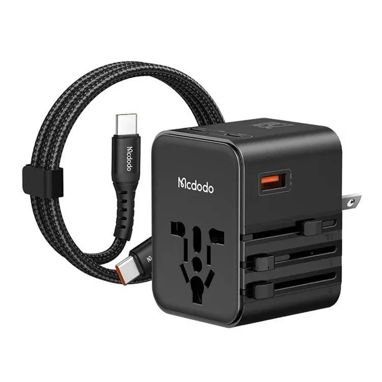 محولات سفر ووصلات كهرباء McDodo — MCDODO CP-3260 25W 2C+1A Universal Travel Adapter((UK/US/EU)+60W C to C cable 1m