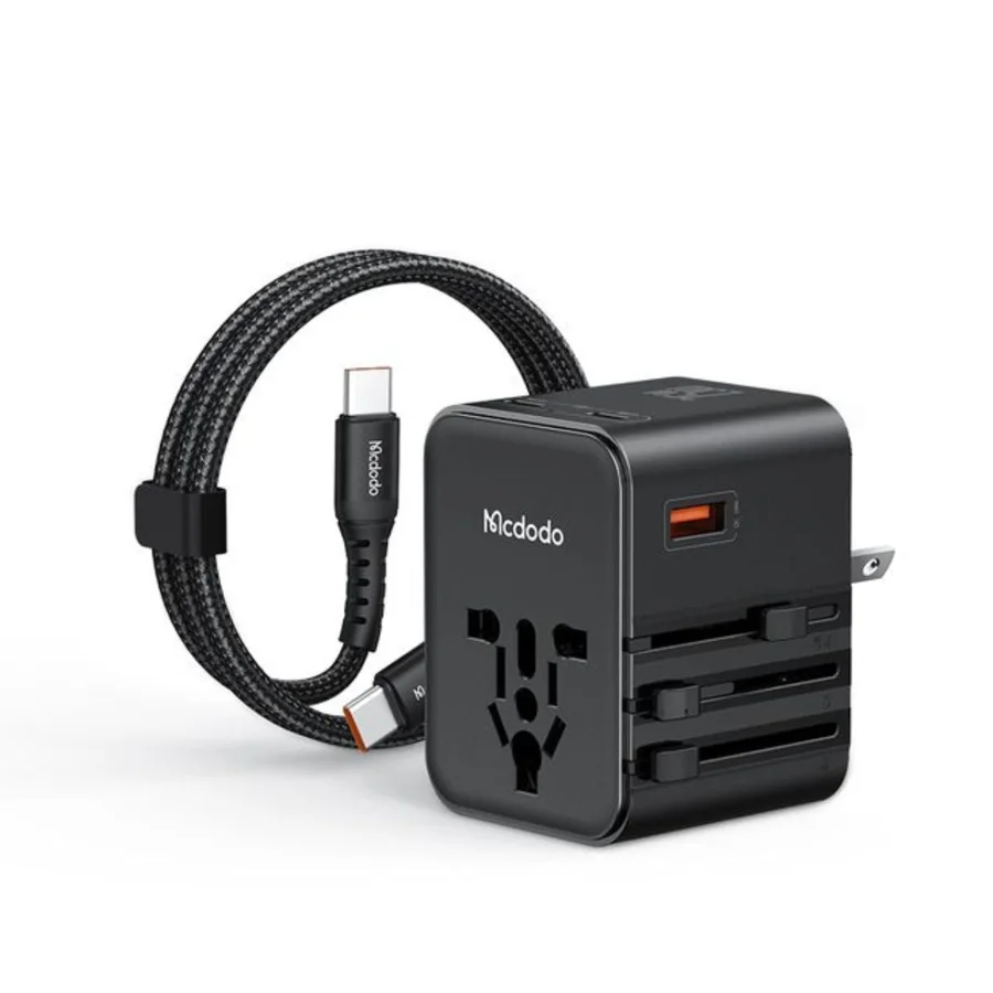 محولات سفر ووصلات كهرباء McDodo — MCDODO Universal Travel Adapter +60W C to C cable 1m CP-3260