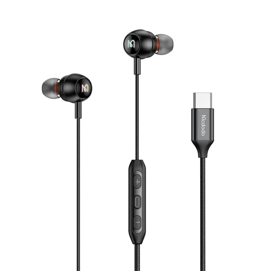 سماعات سلكية McDodo — MCDODO HP-5830 USB-C RGB Wired Earphones