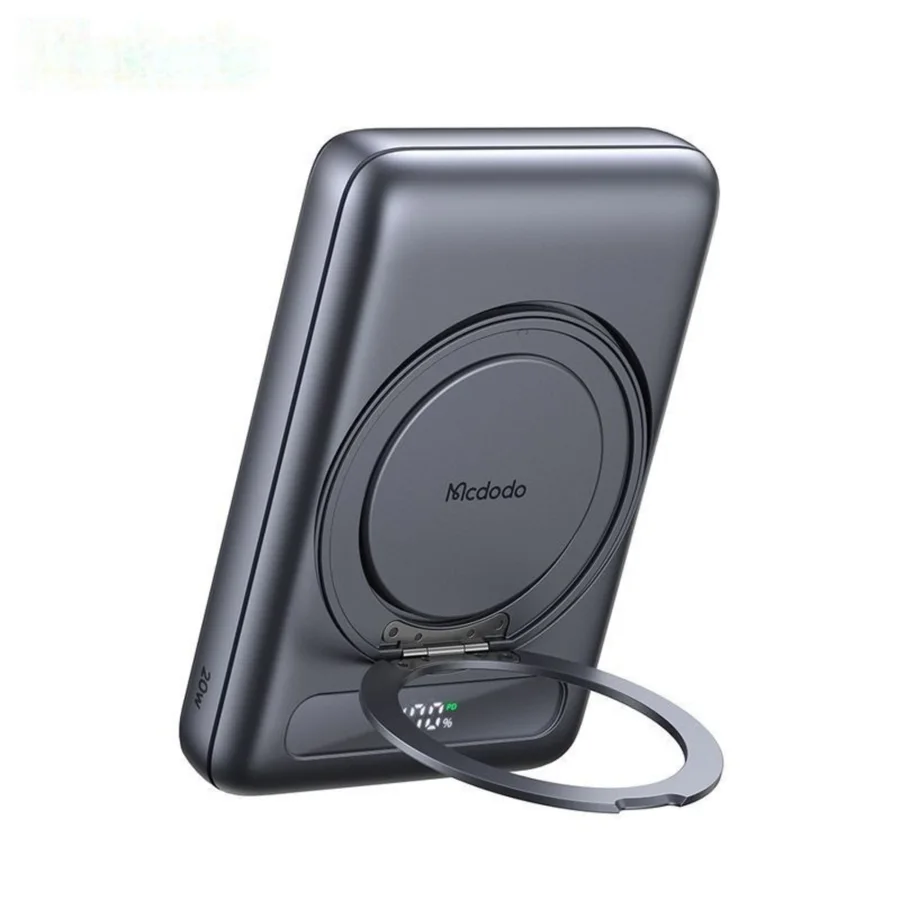 باور بانك McDodo — MCDODO MC-8361 20W Digital Display Metal Magnetic Power Bank 5000mAh Built-in 360° Ring Stand