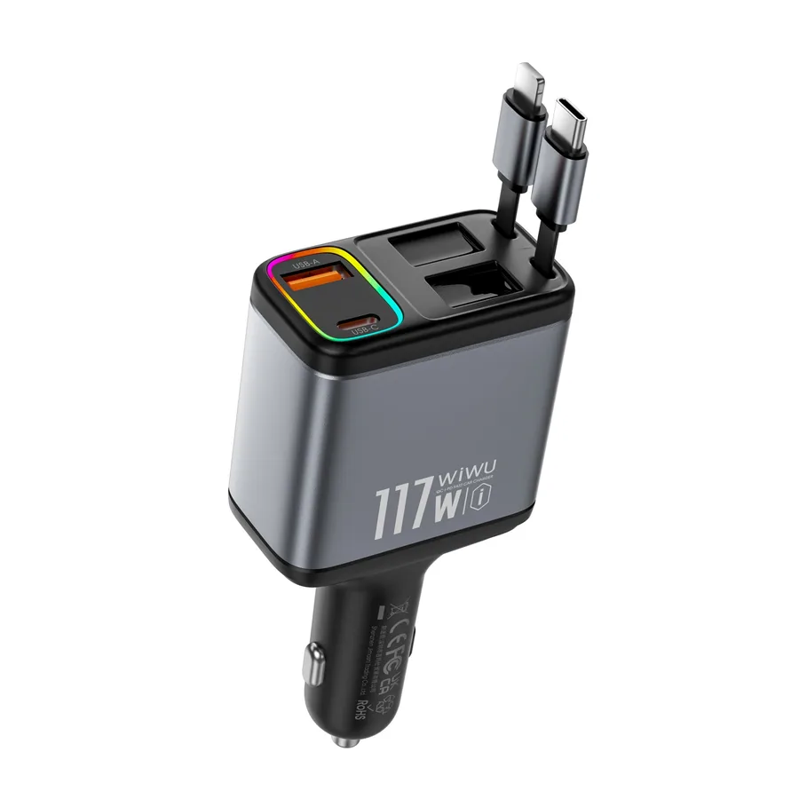 إكسسوار للسيارة WIWU — WIWU 117W Exeed A+2C+L Fast Car Charger Wi-QC027