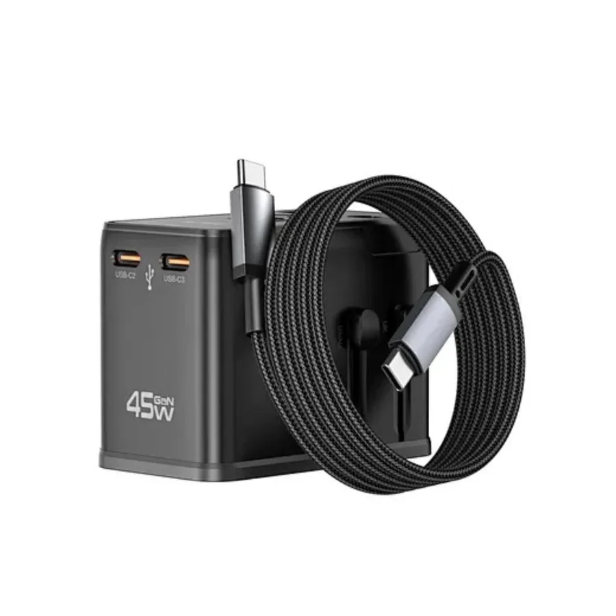 شاحن أو محول طاقة WIWU — WiWU 45W Universal Travel Plug Adapter & Power Hub