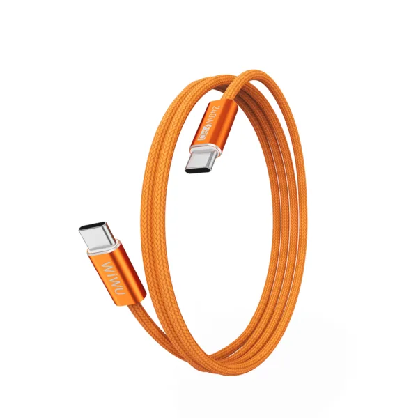 كابل شحن WIWU Wi-C101 — WiWU 240W Essen Series Nylon Braided USB-C to USB-C Cable (1.5m - Wi-C101)