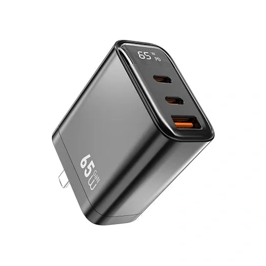 شاحن أو محول طاقة WIWU — WIWU 65W Firefly GaN Fast Charger 2C+1A Wi-G012 EU