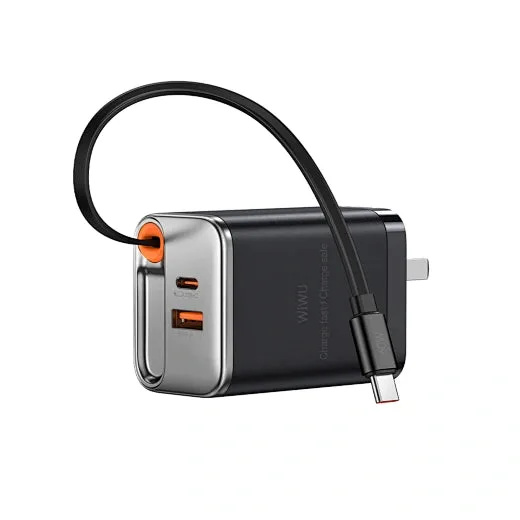 شاحن أو محول طاقة WIWU — WIWU 67W Helix GaN Fast Charger Wi-G020 EU