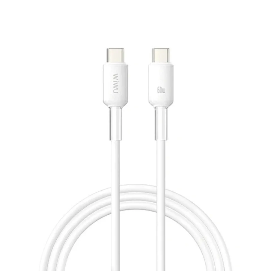 كابل شحن WIWU — WiWU Crystal Clear 60W USB-C to USB-C Silicone Cable