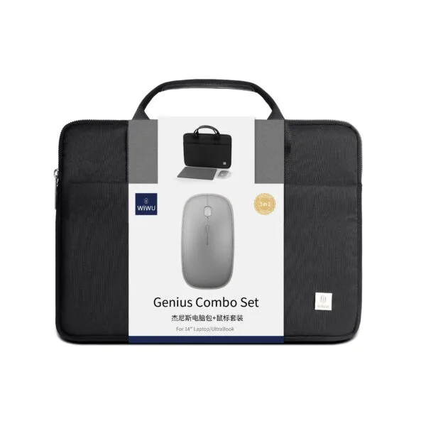 ماوس WIWU Genius Combo Set — WiWU Genius Combo Set - 3-in-1 Laptop Bag, Mouse & Mouse Pad
