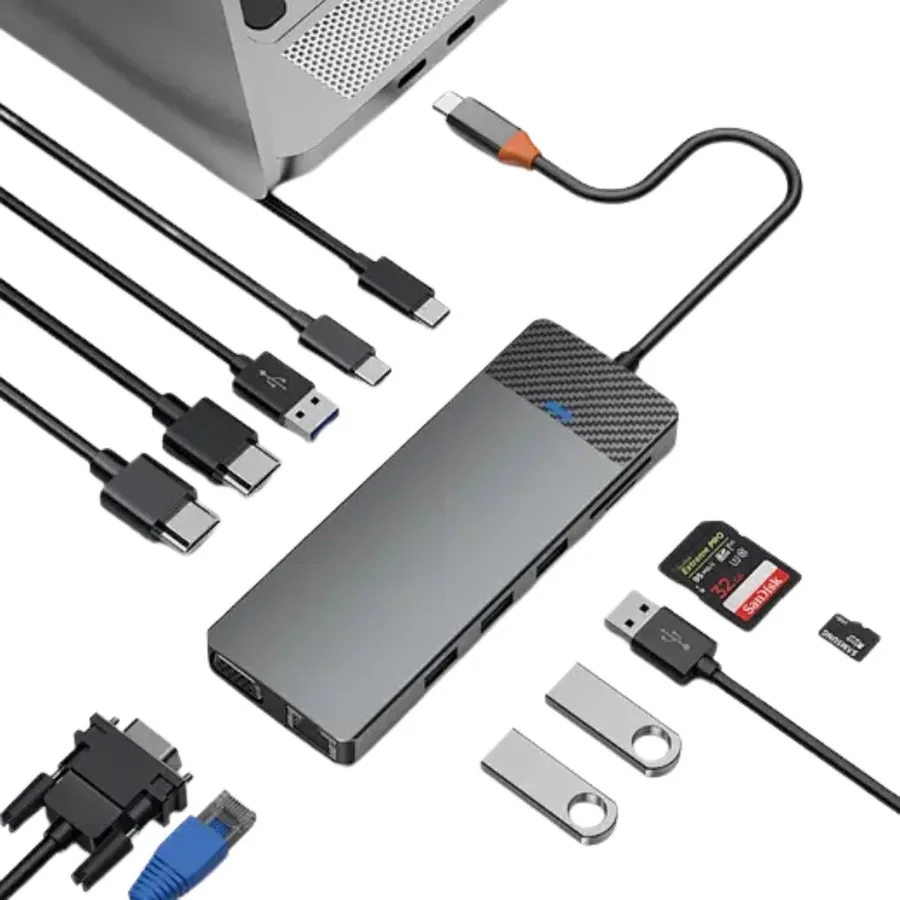 إكسسوار للابتوب WIWU — WiWU Linker 12-in-1 USB-C Docking Station