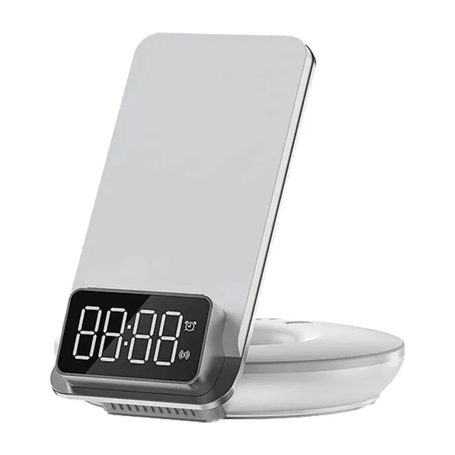 شاحن أو محول طاقة WIWU — WiWU M11 4 in 1 Wireless Charging Station 15W with Clock
