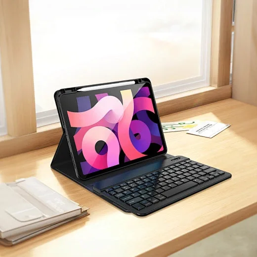 لوحة مفاتيح WIWU — WIWU MK-006 3 in 1 Premium Combo Protect Case+Pencil+Keyboard Pad 11th (11" 2025,A16) & Pad 10th (10.9'',2022) (English+Arabic)