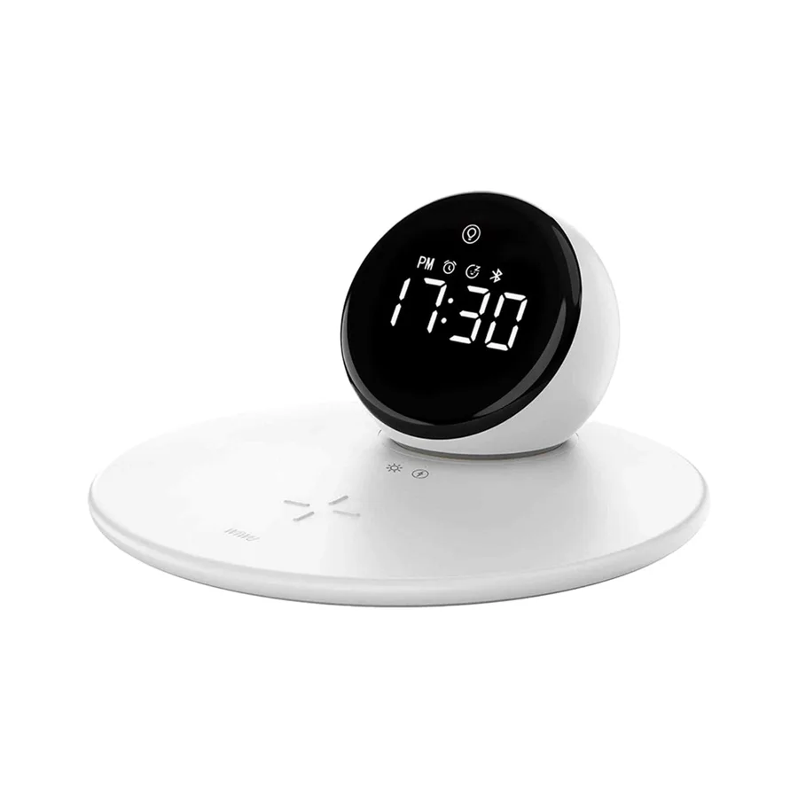 إكسسوار صوتي WIWU — WiWU Night Light Wireless Charging Clock and Bluetooth Speaker Wi-W017