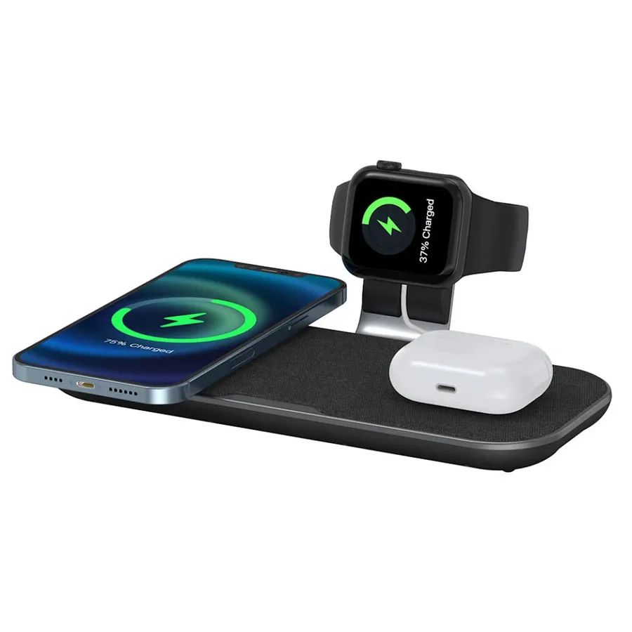 شاحن أو محول طاقة WIWU — WIWU PA3IN1B 3-IN-1 Wireless Charger