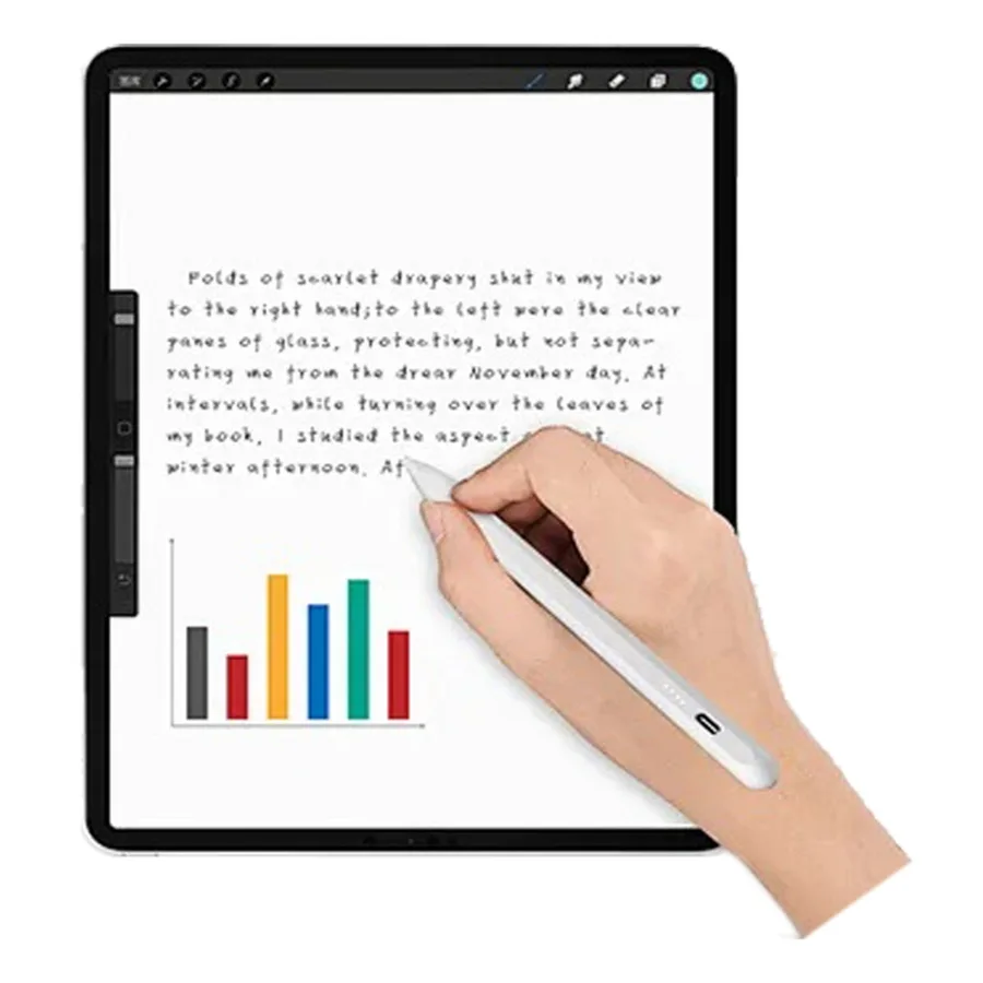 إكسسوار للآيباد WIWU — WiWU Pro Stylus 4 LED Pen for iPad Capacitive Touch Screen