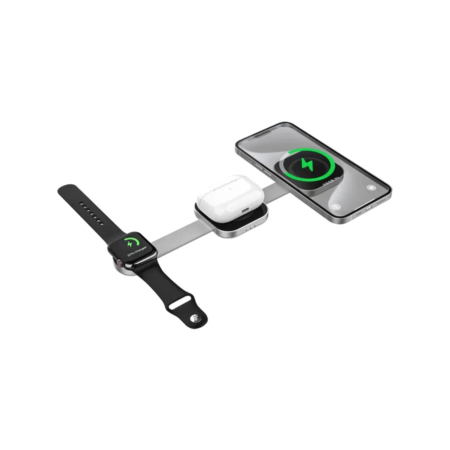 شاحن أو محول طاقة WIWU — WiWU Planeta Trio 3 in 1 Wireless Charger Wi-W031