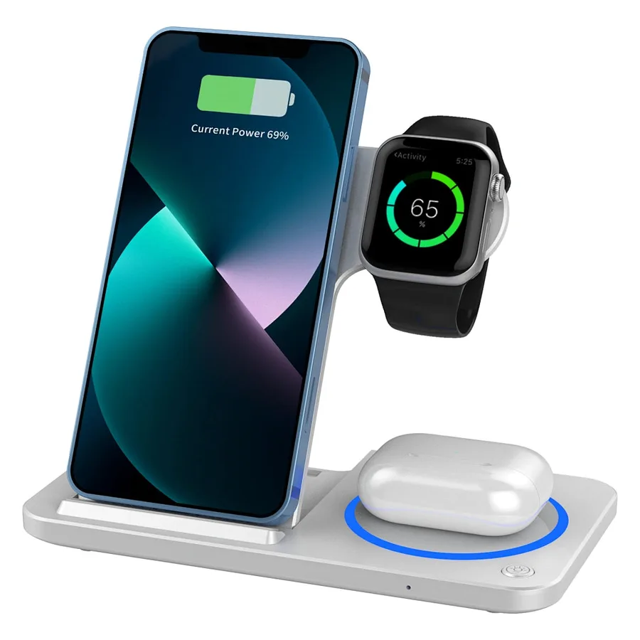 شاحن أو محول طاقة WIWU — WIWU W020 3-IN-1 Wireless Charger