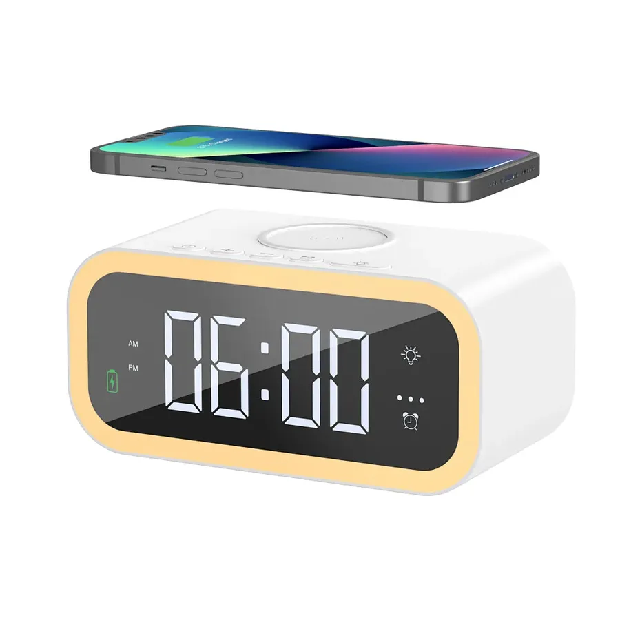 شاحن أو محول طاقة WIWU — WIWU Wi-W015 2-IN-1 Wireless Charger & Alarm