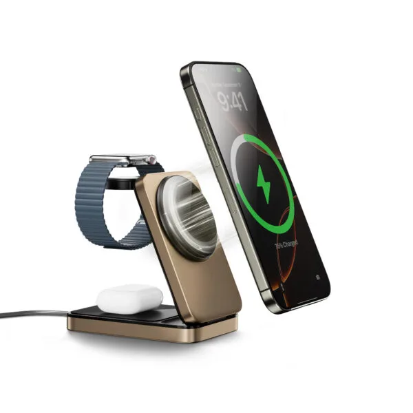 شاحن ساعة WIWU Wi-W038 — WiWU Wi-W038 Triple 3-in-1 Wireless Charger - Smart Charging Solution for Your Everyday Devices