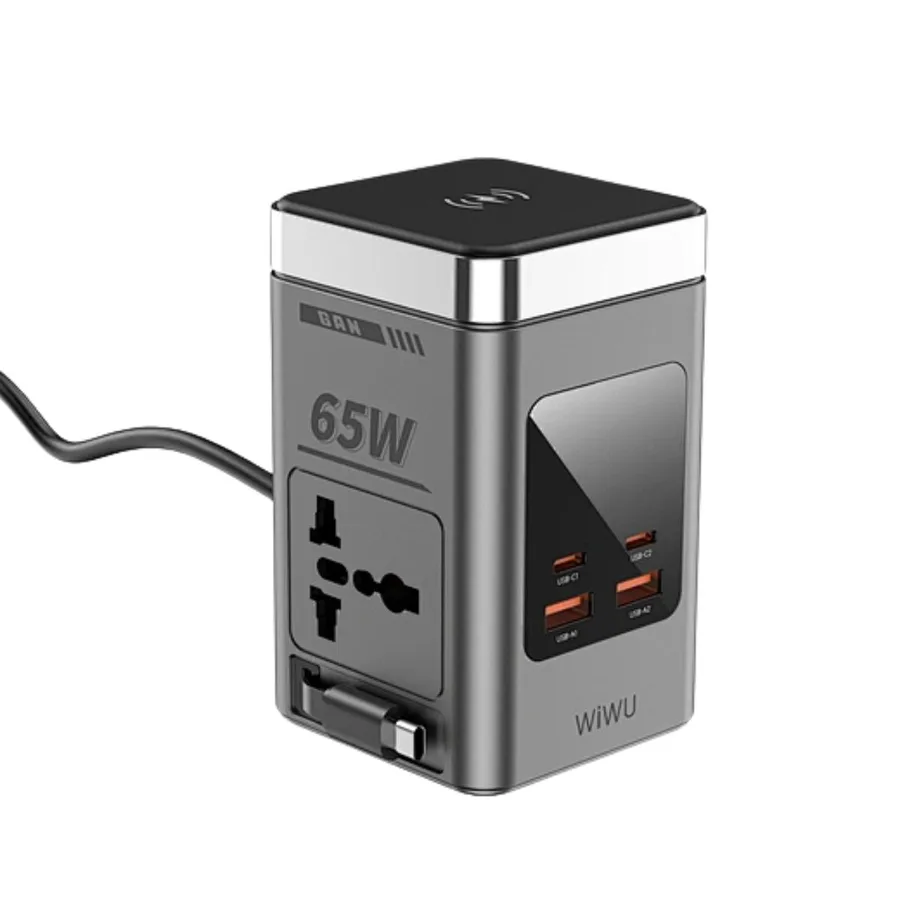شاحن أو محول طاقة WIWU — WiWU Wi-W040 65W GaN 10-in-1 Wireless Charging Station
